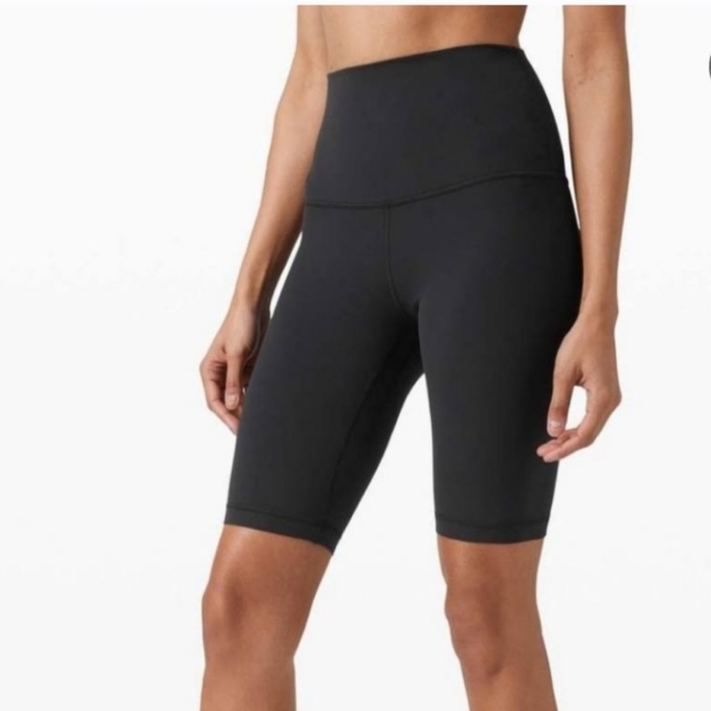 Yogalicious Lux High Waist 9" Biker Short w/ Side Pockets in Black Size XS